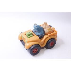 Sesame Street, Cookie Monster in Orange Jeep, Push Car, Toy Vehicle, Illco,